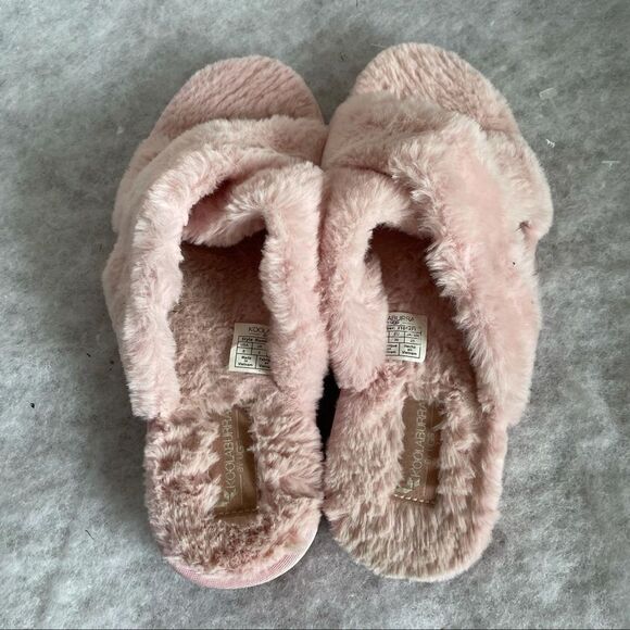 Koolaburra UGG Ballia Fur Slides Pink Women Size 8 Fuzzy Slip On Shoes Slippers - Picture 4 of 7